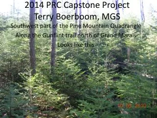 2014 PRC Capstone Project Terry Boerboom, MGS