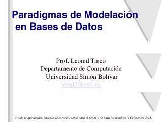 paradigmas de modelaci n en bases de datos