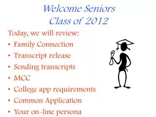Welcome Seniors Class of 2012