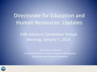 Directorate for Education and Human Resources: Updates