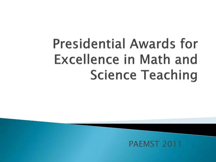 presidential awards for excellence in math and science teaching