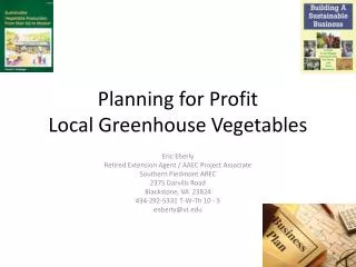 Planning for Profit Local Greenhouse Vegetables