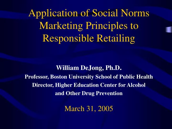 application of social norms marketing principles to responsible retailing
