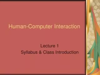 Human-Computer Interaction
