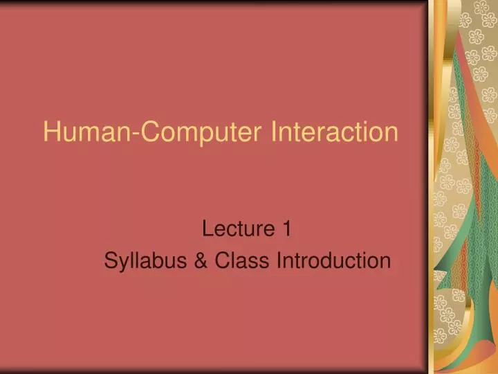 human computer interaction