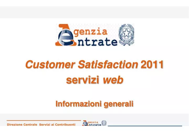 customer satisfaction 2011 servizi web informazioni generali