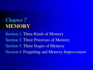 Chapter 7 MEMORY