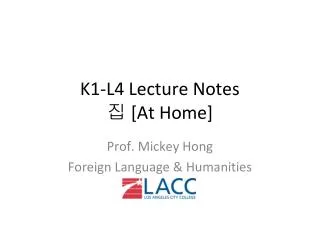 k1 l4 lecture notes at home