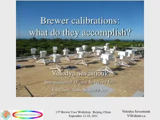 Brewer calibrations: what do they accomplish?