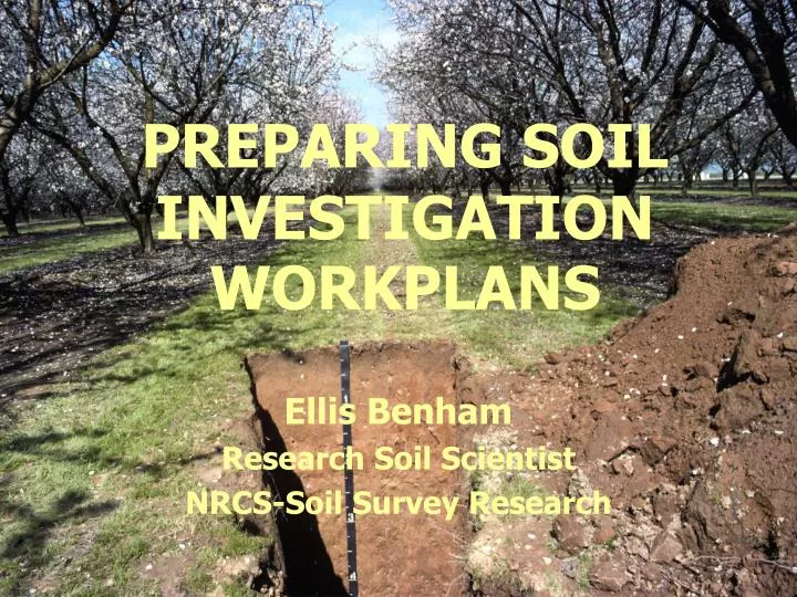 preparing soil investigation workplans