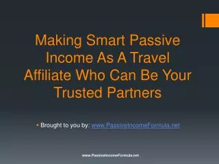 Making Smart Passive Income As A Travel Affiliate: Who Can B