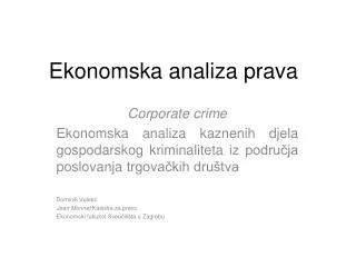 ekonomska analiza prava