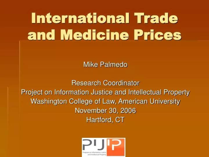 international trade and medicine prices