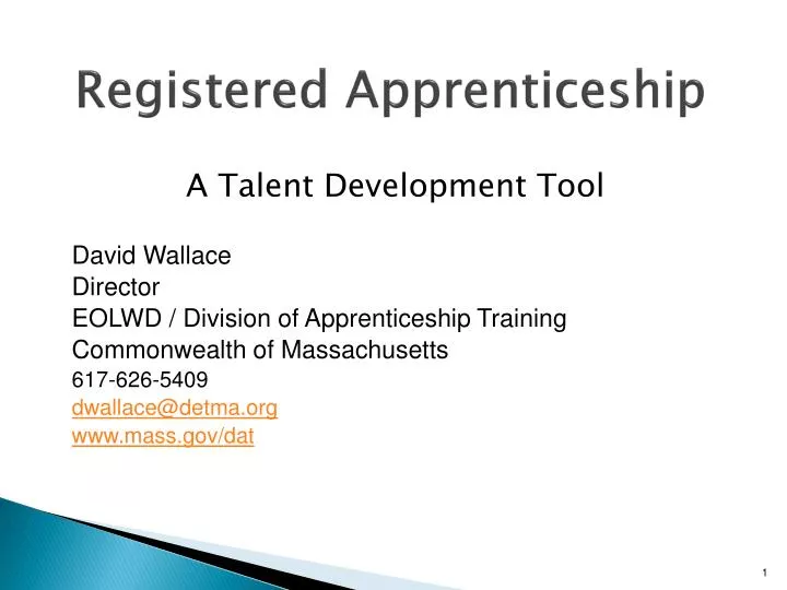 registered apprenticeship