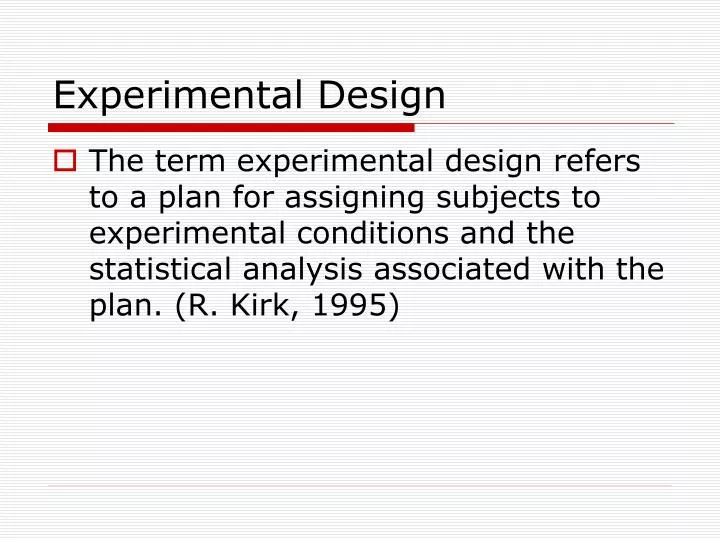 experimental design