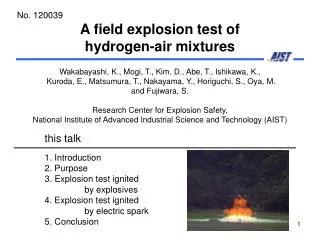 A field explosion test of hydrogen-air mixtures