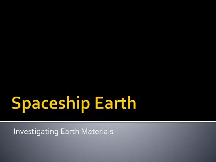 investigating earth materials