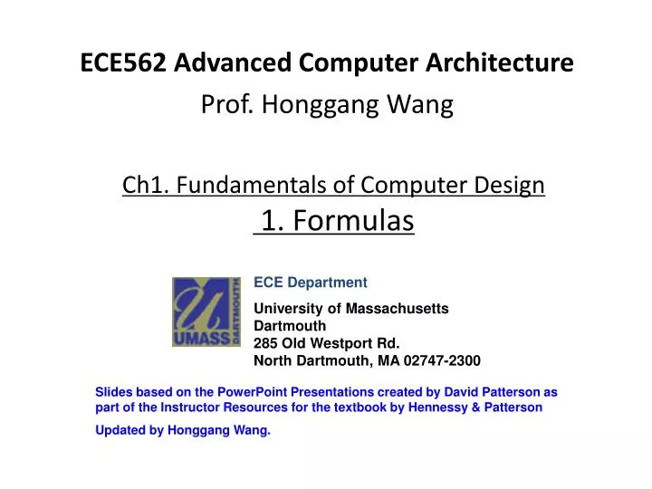 ch1 fundamentals of computer design 1 formulas