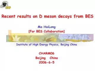 Recent results on D meson decays from BES