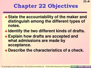 Chapter 22 Objectives