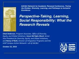 Perspective-Taking, Learning, Social Responsibility: What the Research Reveals
