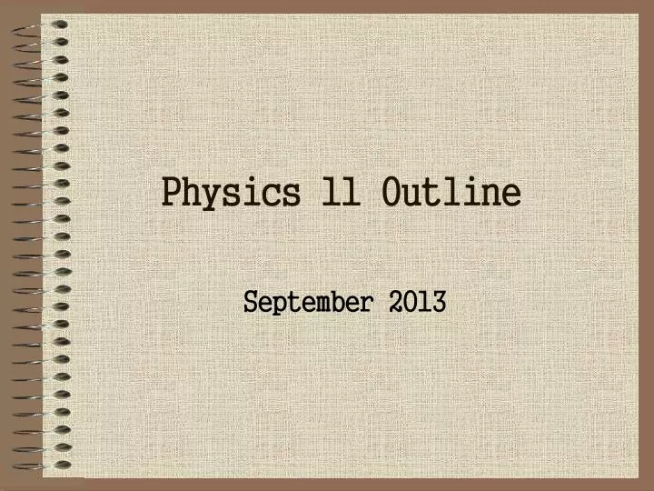 physics 11 outline