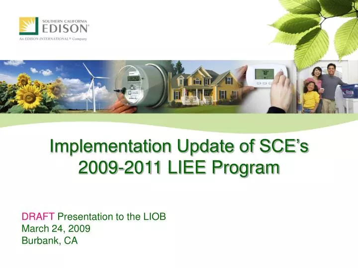 implementation update of sce s 2009 2011 liee program