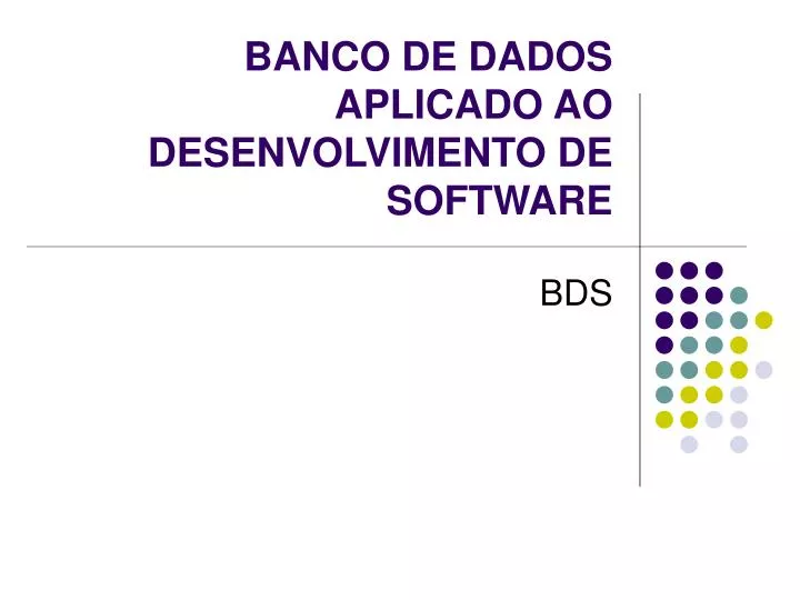 banco de dados aplicado ao desenvolvimento de software