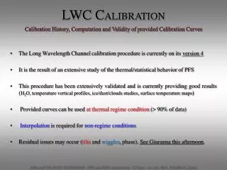 LWC C ALIBRATION