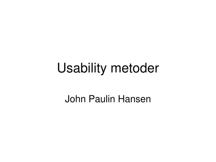 usability metoder