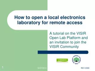 How to open a local electronics laboratory for remote access