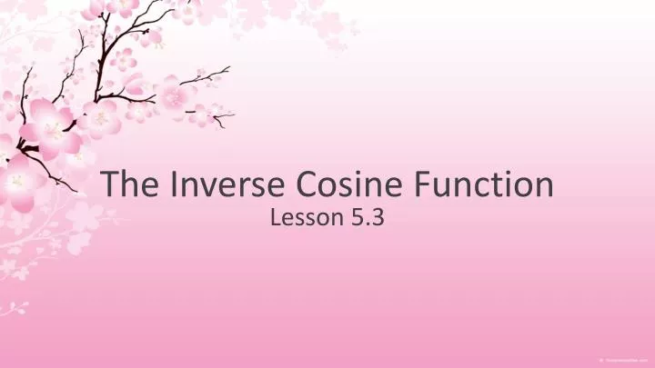 the inverse cosine function