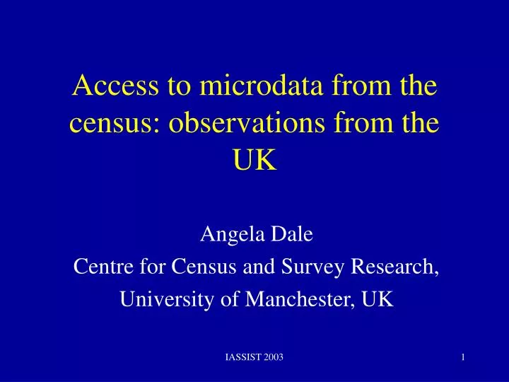 access to microdata from the census observations from the uk