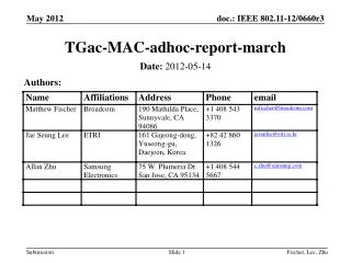 tgac mac adhoc report march