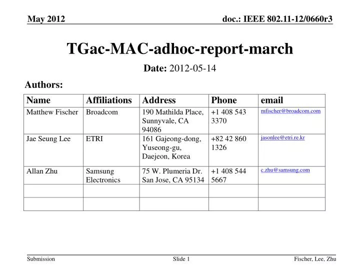 tgac mac adhoc report march