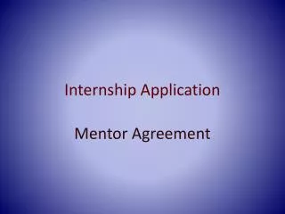 Internship Application