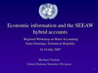 Michael Vardon United Nations Statistics Division