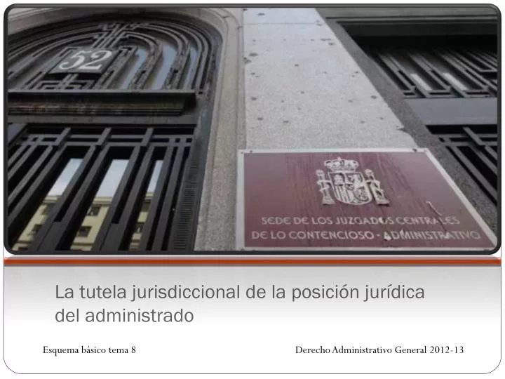 la tutela jurisdiccional de la posici n jur dica del administrado