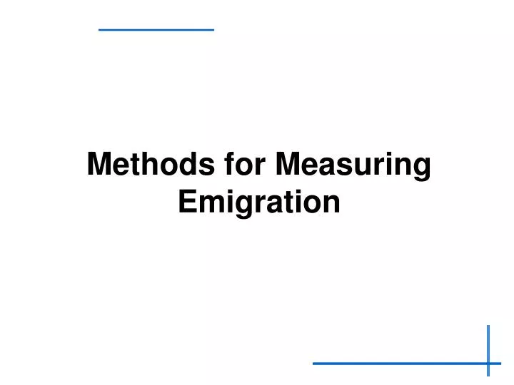 methods for measuring emigration