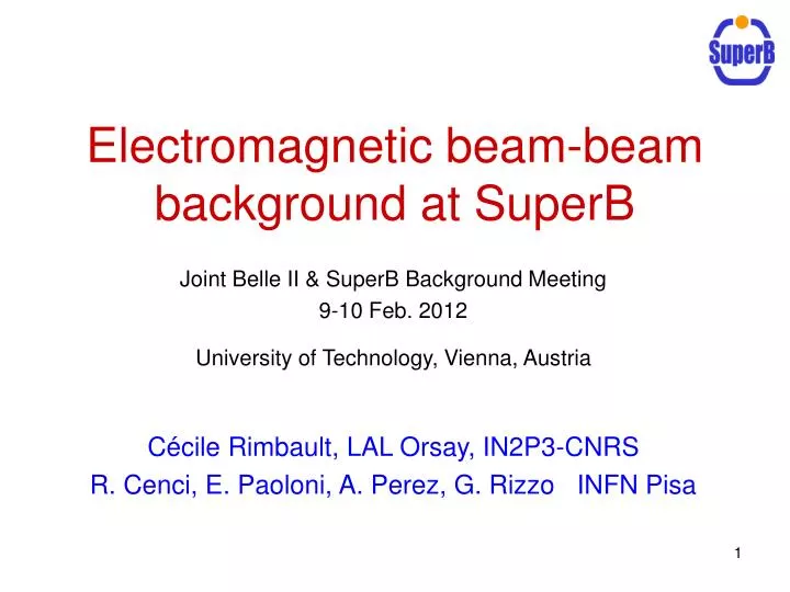 electromagnetic beam beam background at superb