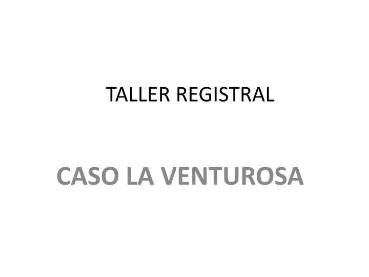 taller registral