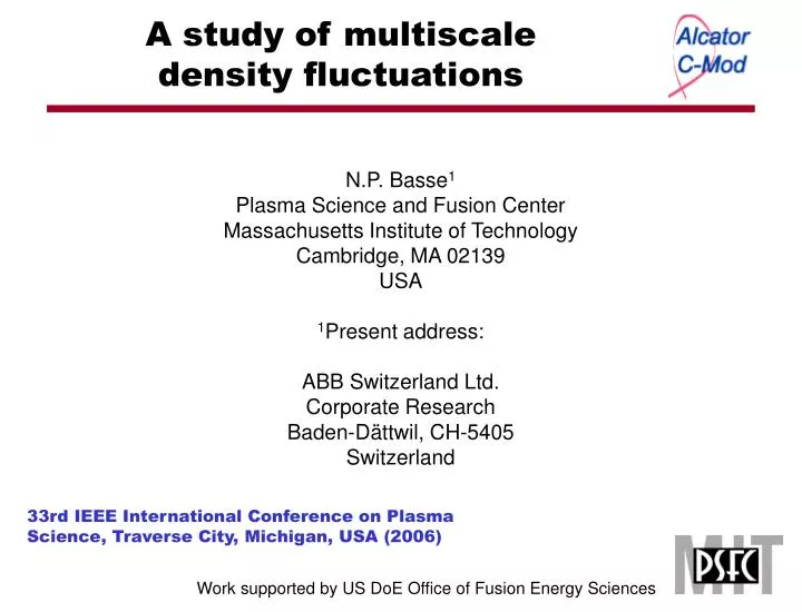 a study of multiscale density fluctuations