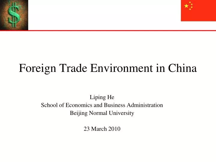 foreign trade environment in china