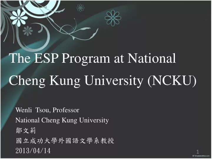 wenli tsou professor national cheng kung university 2013 04 14