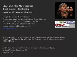 Plug-and-Play Macroscopes That Support Replicable Science of Science Studies