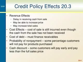 Credit Policy Effects 20.3