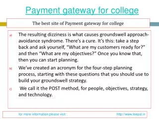 Find more information about payment gateway for college