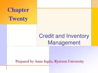 Credit and Inventory Management