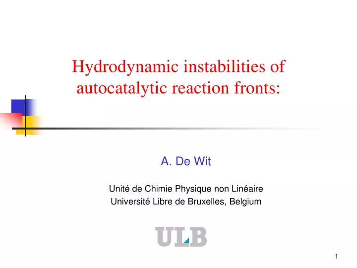 hydrodynamic instabilities of autocatalytic reaction fronts
