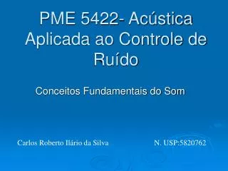 pme 5422 ac stica aplicada ao controle de ru do